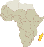 Map of Africa highlighting country location.